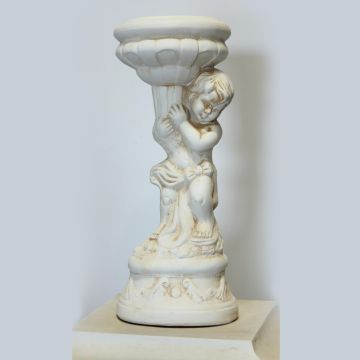 Ivory Marble Cherub Statue - Left Side